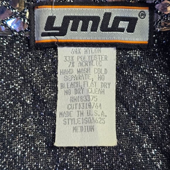 YMLA Vintage Metallic Silver Mosaic Short Sleeve Shirt, Men's Medium - Picture 4 of 7